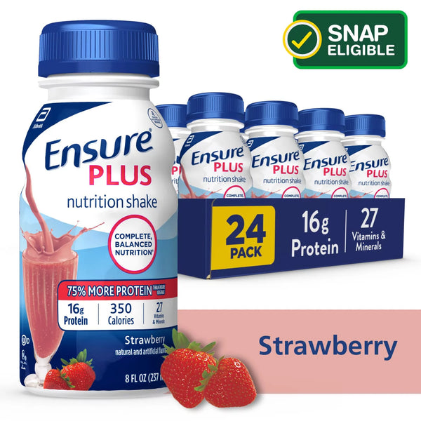 Ensure Plus Nutrition Shake - Strawberry | 6-24 Pack