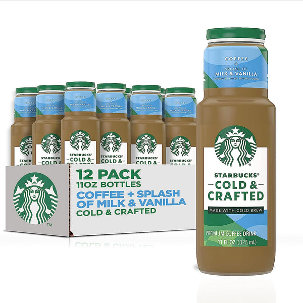 Starbucks - RTD Cold & Crafted  Coffee Splash Of Milk + Vanilla, 11oz (12 Pack)