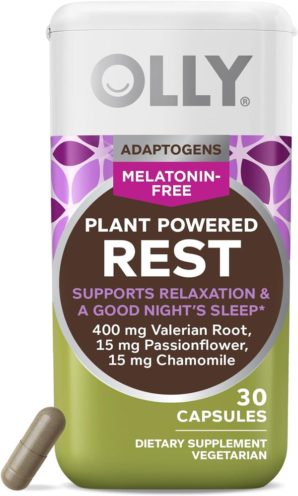 OLLY Sleep Aid Adaptogen, Valerian Root, Sleep Support Supplement, Vegetarian, 30 Count