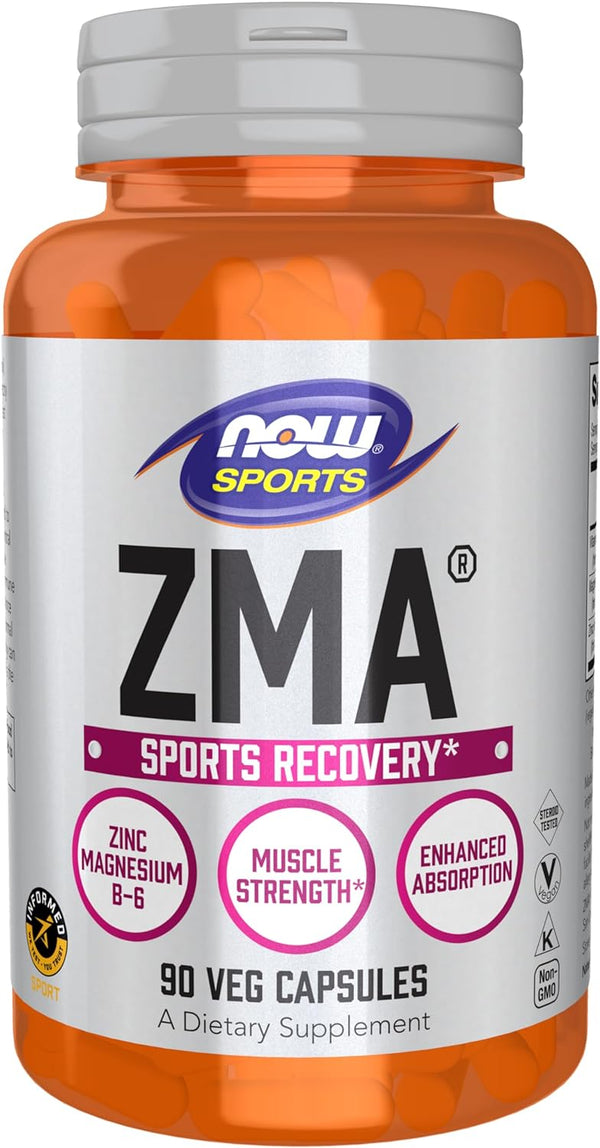 NOW Sports Nutrition, ZMA, Enhanced Absorption, Sports Recovery*, 90 Capsules