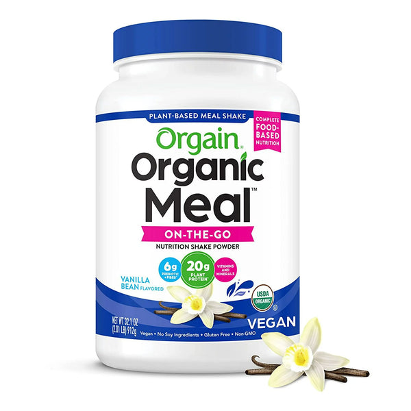 Orgain Organic Vegan Meal Replacement Protein Powder, 20g Protein, Vanilla Bean 2.01lb