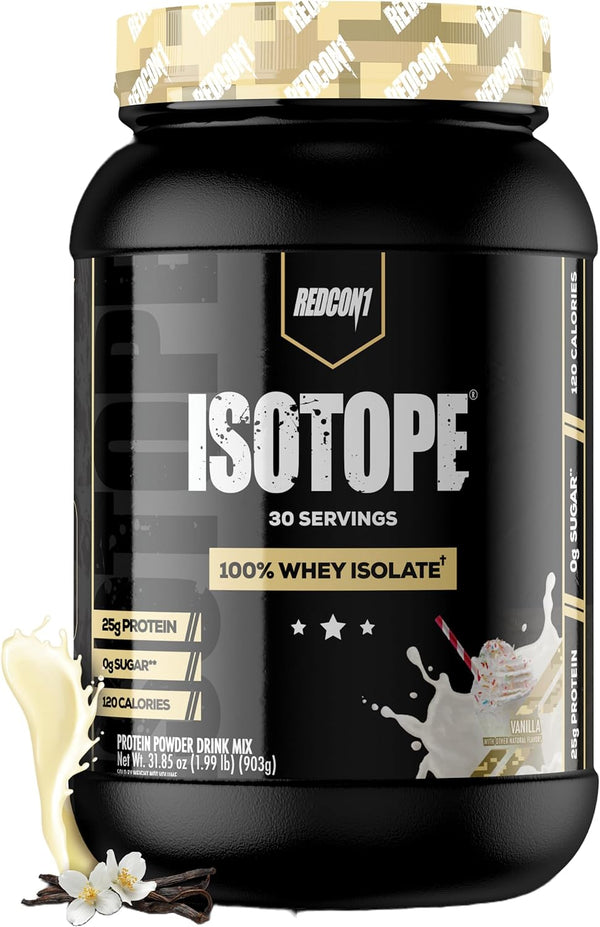 REDCON1 Isotope 100% Whey Isolate, Vanilla Whey Protein Isolate (30 Servings)