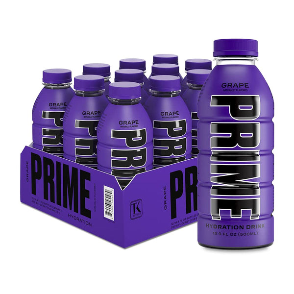 PRIME Hydration GRAPE | Sports Drinks 16.9oz, (12 Pack)