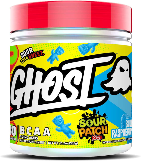 GHOST BCAA Powder, Sour Patch Kids Blue Raspberry - 30 Servings