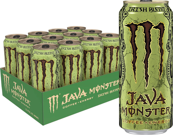 Monster Energy Java Irish Blend, Coffee + Energy Drink, 15oz (12 Pack)