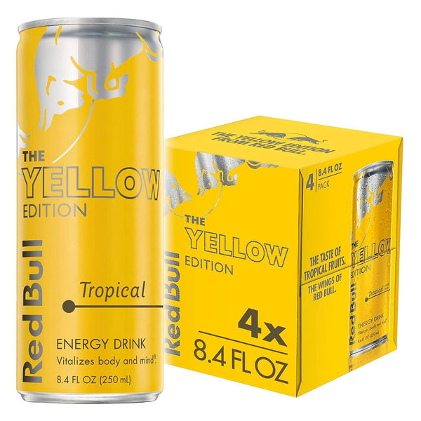 Red Bull Tropical Yellow Edition Energy Drink, 8.4oz Cans, (4-24 Pack)