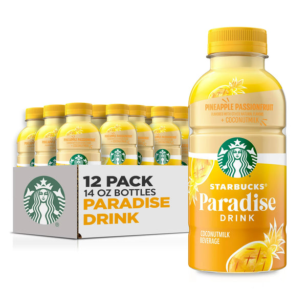 Starbucks Paradise Drink, Pineapple Passionfruit with Coconut Milk, 14oz (12 Pack)