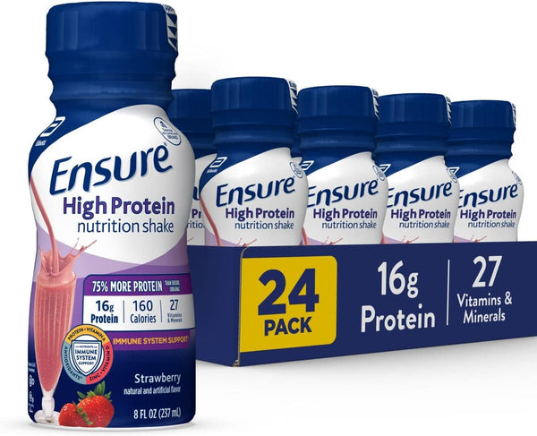 Ensure High Protein Nutrition Shake - Strawberry | 6-24 Pack