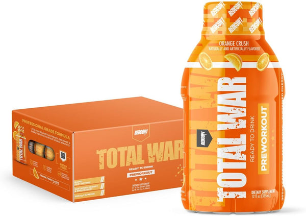 REDCON1 Total War Ready to Drink Pre Workout, Orange Crush, 12 Servings