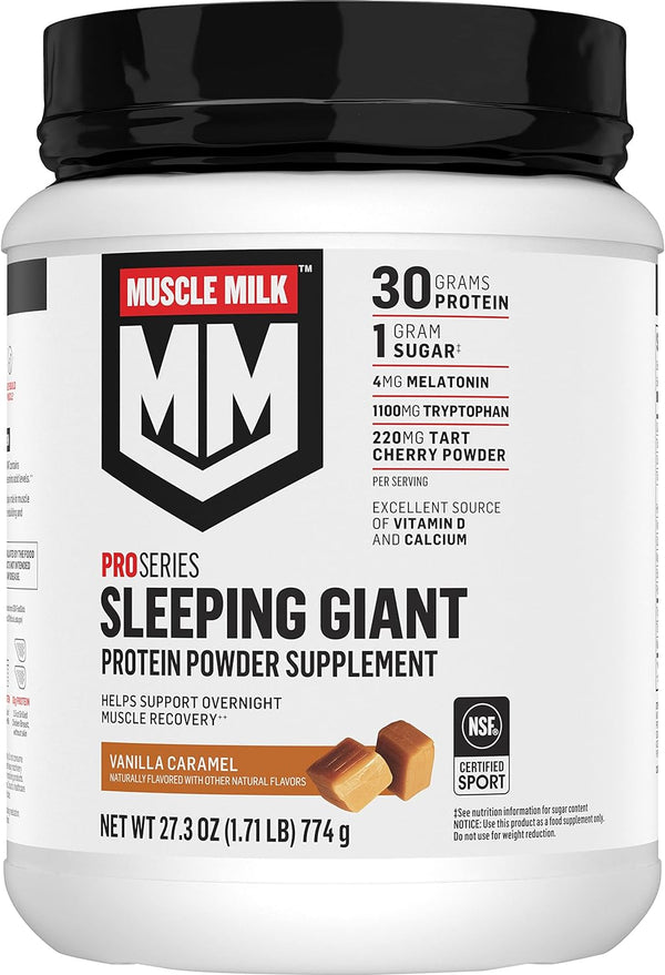 Muscle Milk Pro Series Sleeping Giant Protein Powder Supplement, Vanilla Caramel, 1.71 Pound