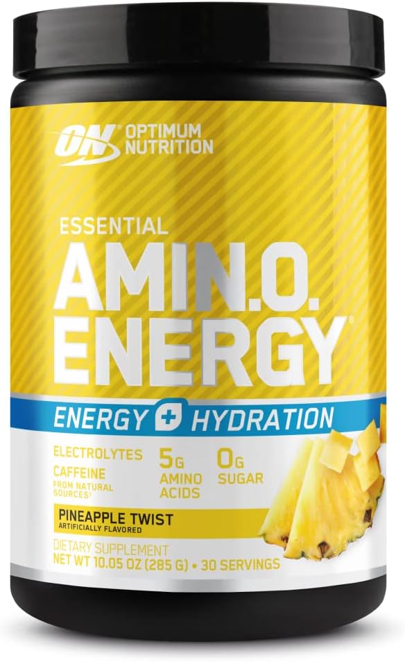 Optimum Nutrition Amino Energy Powder Plus Hydration, Pineapple Twist, 30 Servings