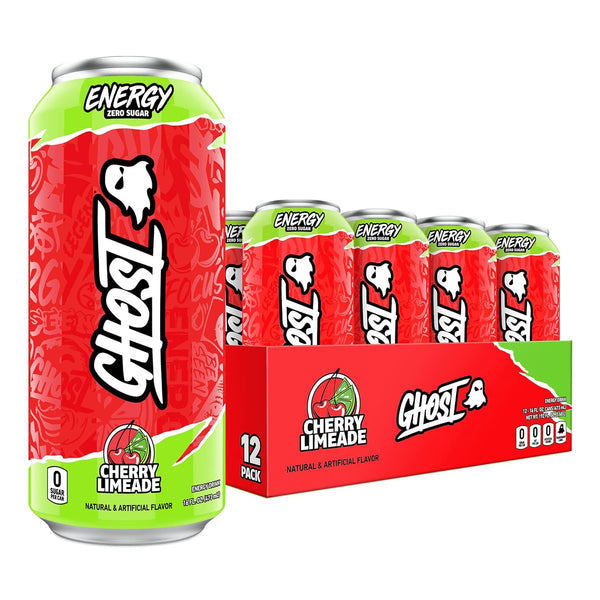 GHOST Sugar-Free Energy Drink, Cherry Limeade, 16 oz Can, 12 Pk