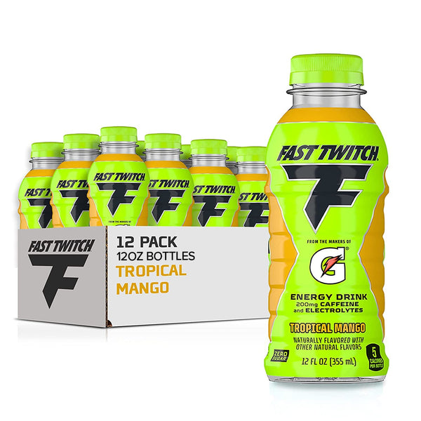 Gatorade Fast Twitch Energy Drink, Tropical Mango, 12oz, (12 Pack)