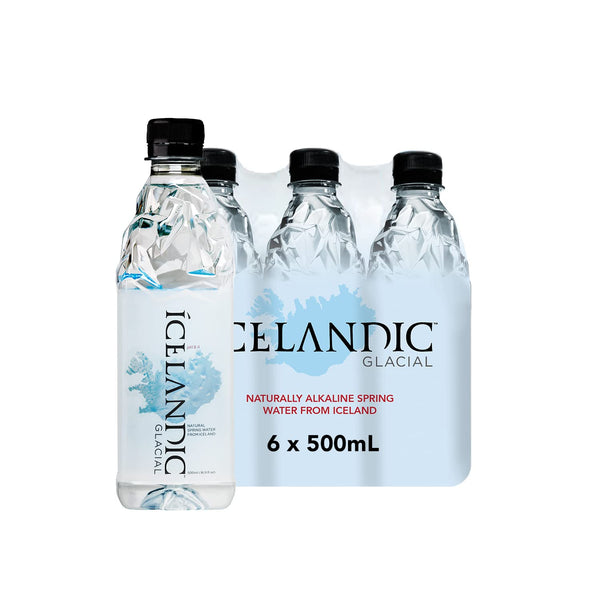 Icelandic Glacial Natural Spring Alkaline Water, 500 mL(6-24 pack)