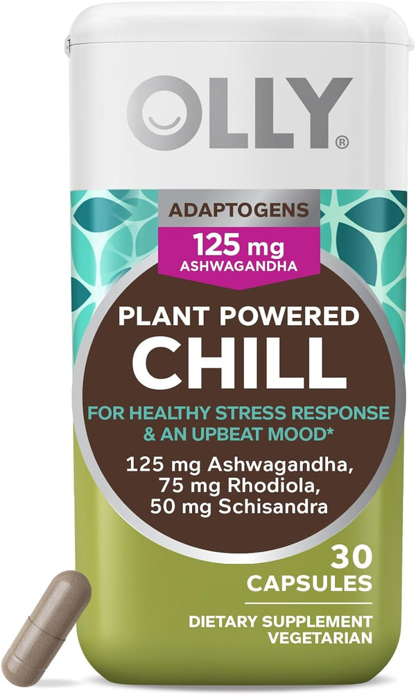 OLLY Chill Adaptogen, Ashwagandha, Vegetarian Capsules 30 Count