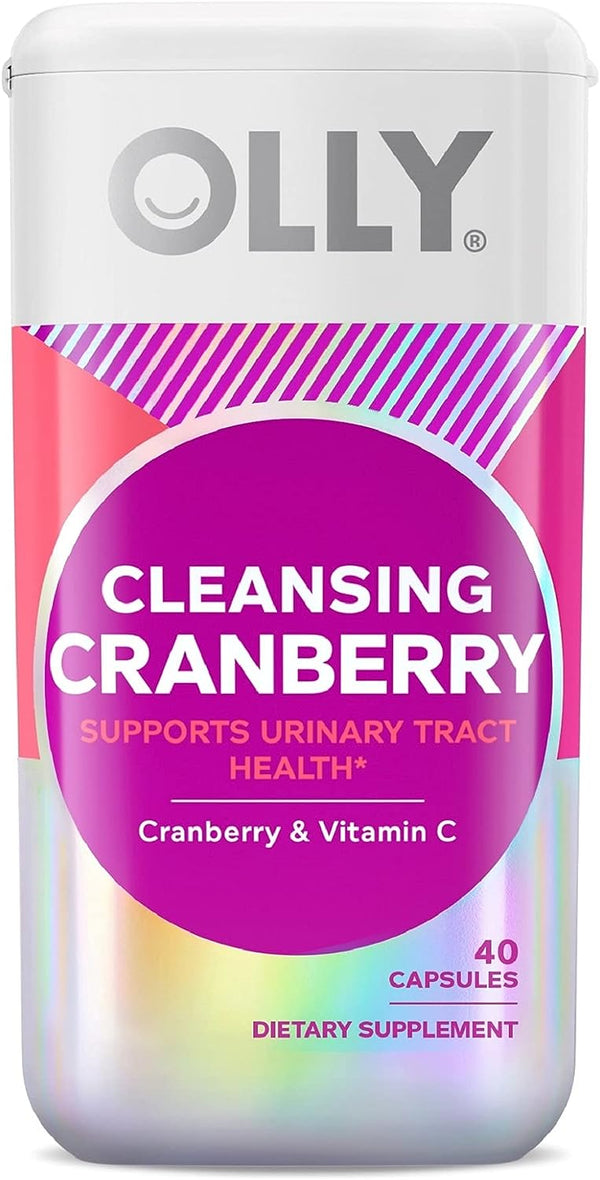 OLLY Cleansing Cranberry Capsules, Supplement for Women  40 Count