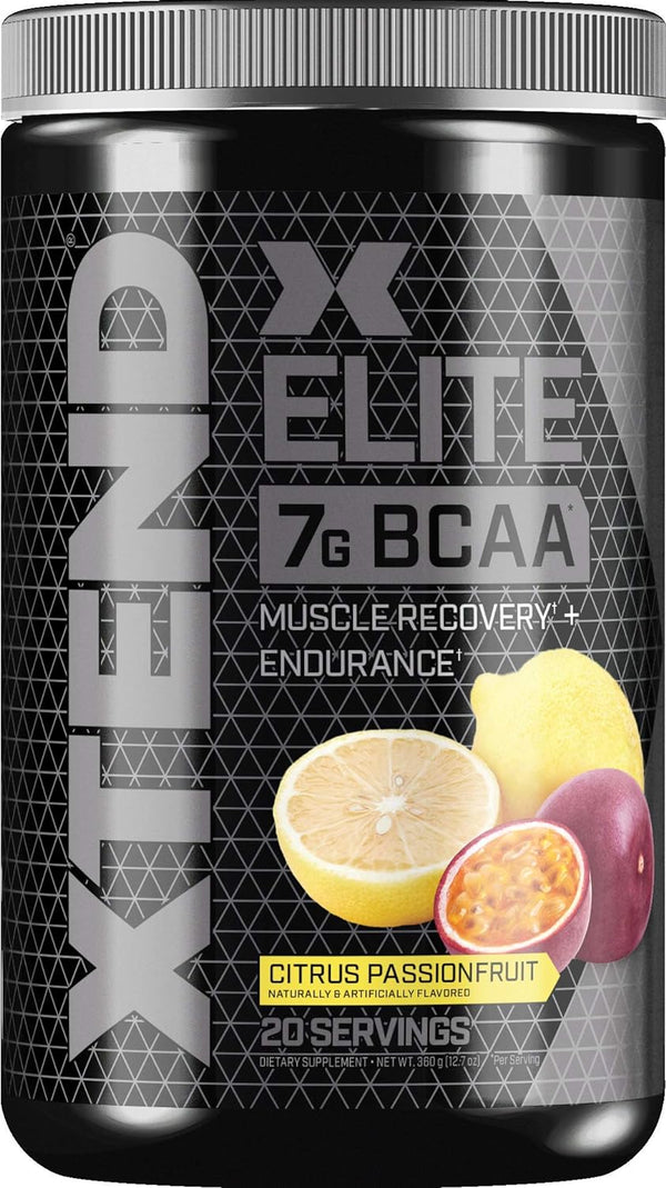 XTEND Elite BCAA Powder 7g BCAAs for Men & Women Cirtrus Passionfruit , 20 Servings