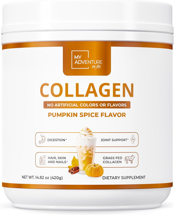 Hydrolyzed Collagen Powder for Women - Grass Fed Collagen Powder for Muscle Growth & Bovine Collagen Protein Powder, Pumpkin Spice