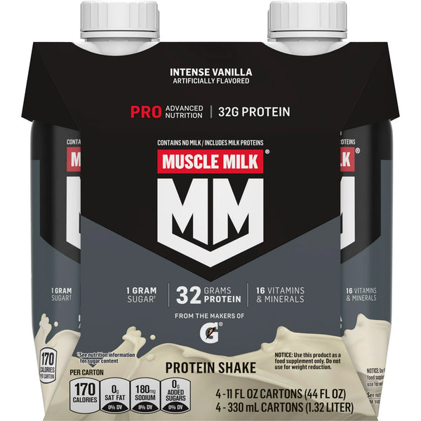 Muscle Milk Pro Advanced Nutrition Protein Shake, Intense Vanilla, 11 fl oz, 4 Pk