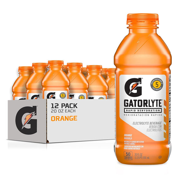 Gatorlyte Electrolyte Beverage, Orange, 20oz (12 Pack)