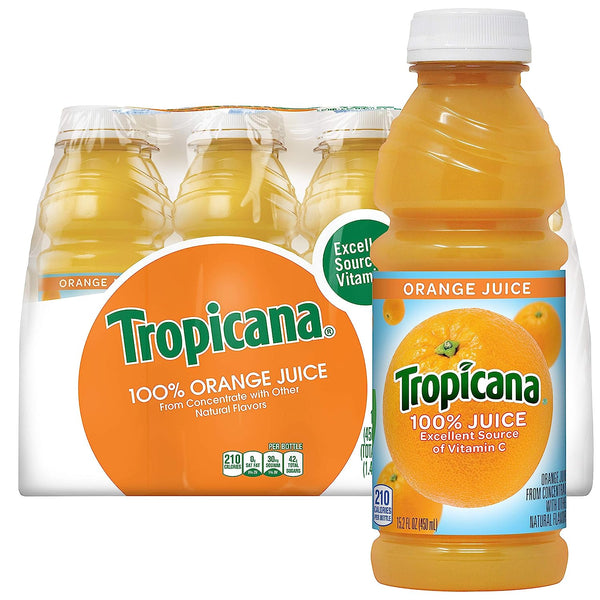 Tropicana Juice, Orange Juice, 15.2oz (12 Pack)