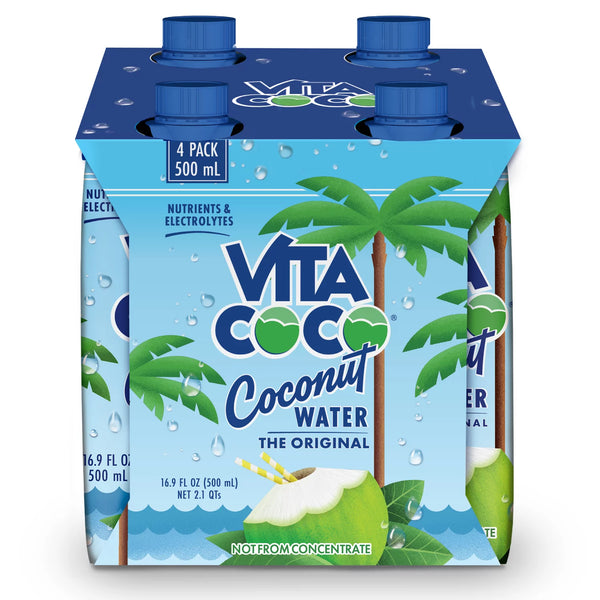 Vita Coco Coconut Water, Pure, 16.9 fl oz Tetra (4-12 Pack)