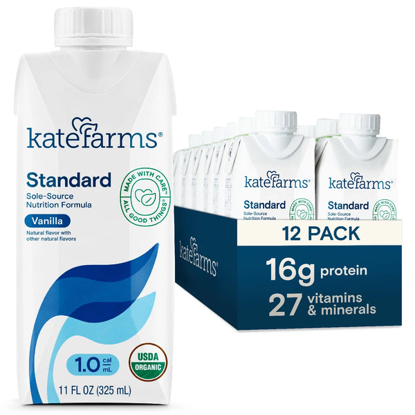 Kate Farms Organic Vegan, Vanilla, Protein Shake 11oz (12 Pack)