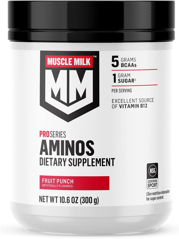 Muscle Milk Pro Series Aminos Powder Supplement, Fruit Punch, 10.6oz, 25 Servings