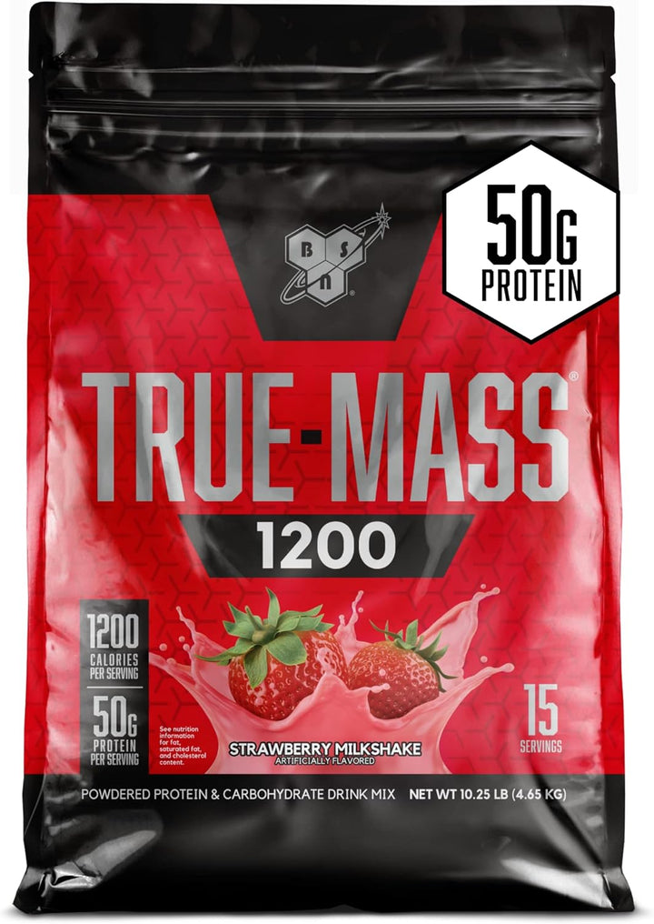 BSN TRUE-MASS Weight Gainer Powder Strawberry Milkshake - Leo Smart Traders