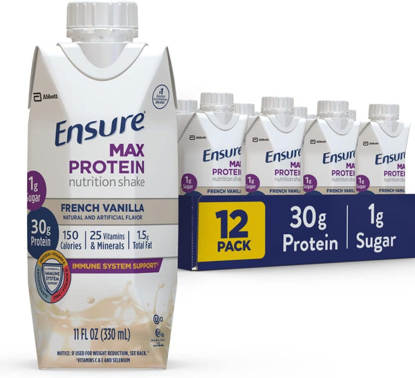 Ensure Max Protein Nutrition Shake - French Vanilla | 4-12 Pack