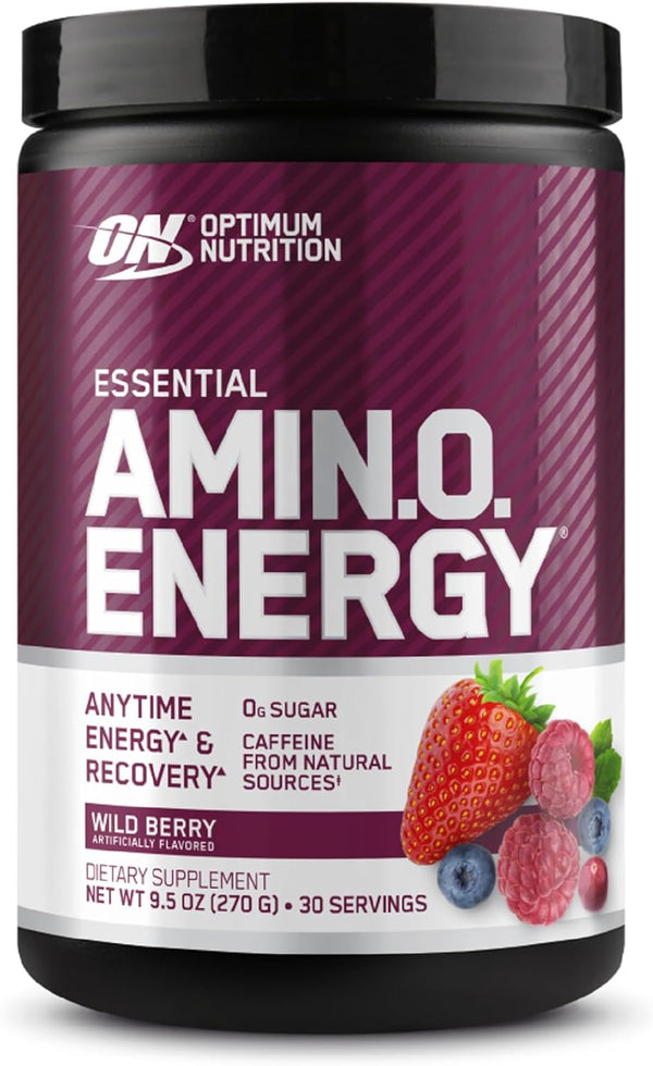 Optimum Nutrition Amino Energy Pre Workout with Green Tea, Wild Berry, 30 Servings