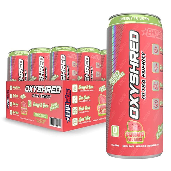 EHPlabs OxyShred Ultra Energy Drink - Guava Paradise | 12 Pack