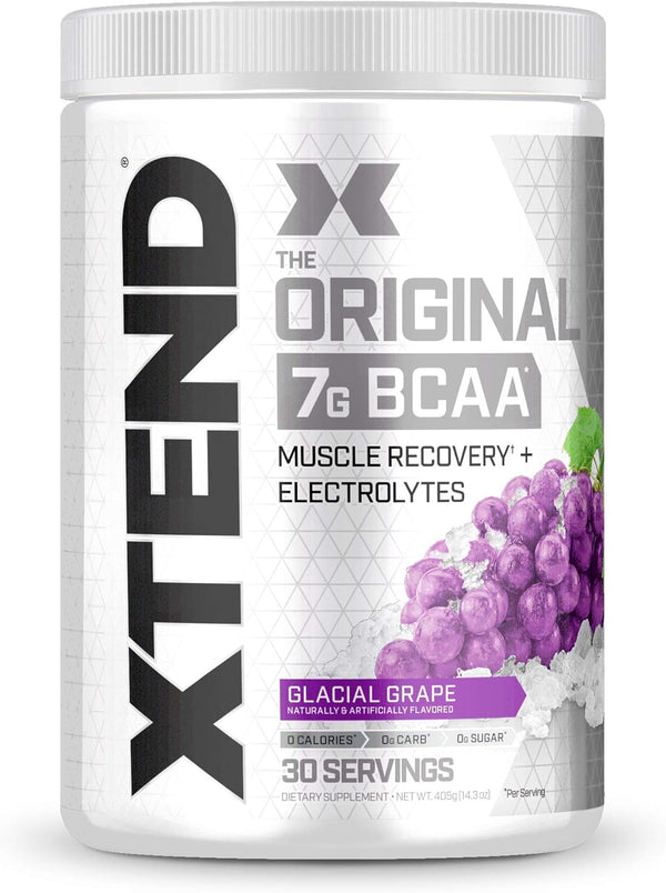 XTEND Original BCAA Powder Glacial Grape, 7g BCAAs for Men & Women 30 Servings