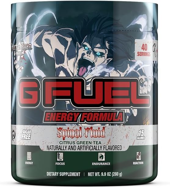 G Fuel Attack on Titan Energy Powder, Citrus Green Tea Flavor, 9.9oz