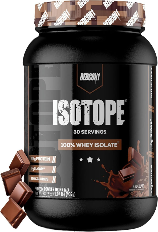 REDCON1 Isotope 100% Whey Isolate, Chocolate - Keto Protein Powder (30 Servings)