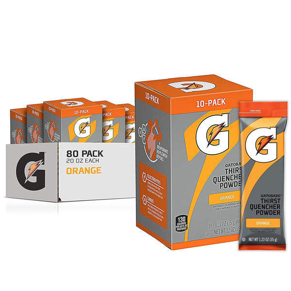 Gatorade Thirst Quencher Powder, Orange, 1.23oz, 80 Pack