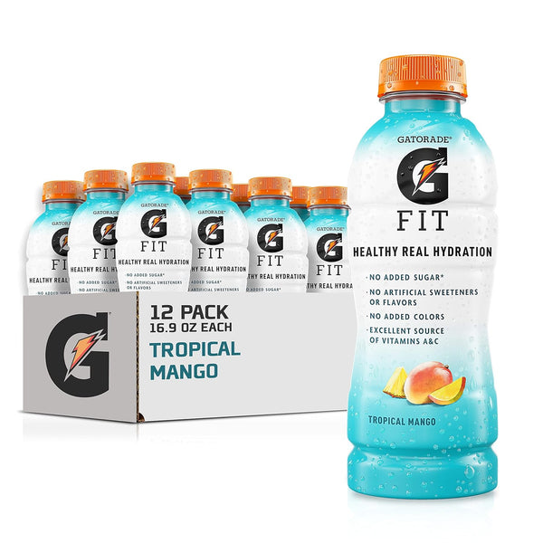 Gatorade Fit Electrolyte Beverage, Tropical Mango, 16.9oz (12 Pack)