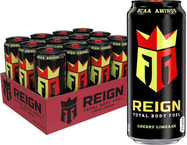 Reign Total Body Fuel, Cherry Limeade, Fitness & Performance Drink, 16oz (12 Pack)