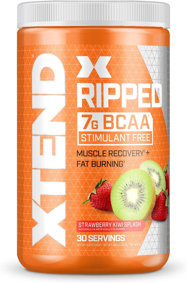 XTEND Ripped BCAA Powder Strawberry Kiwi, 7g BCAAs for Men & Women 30 Servings