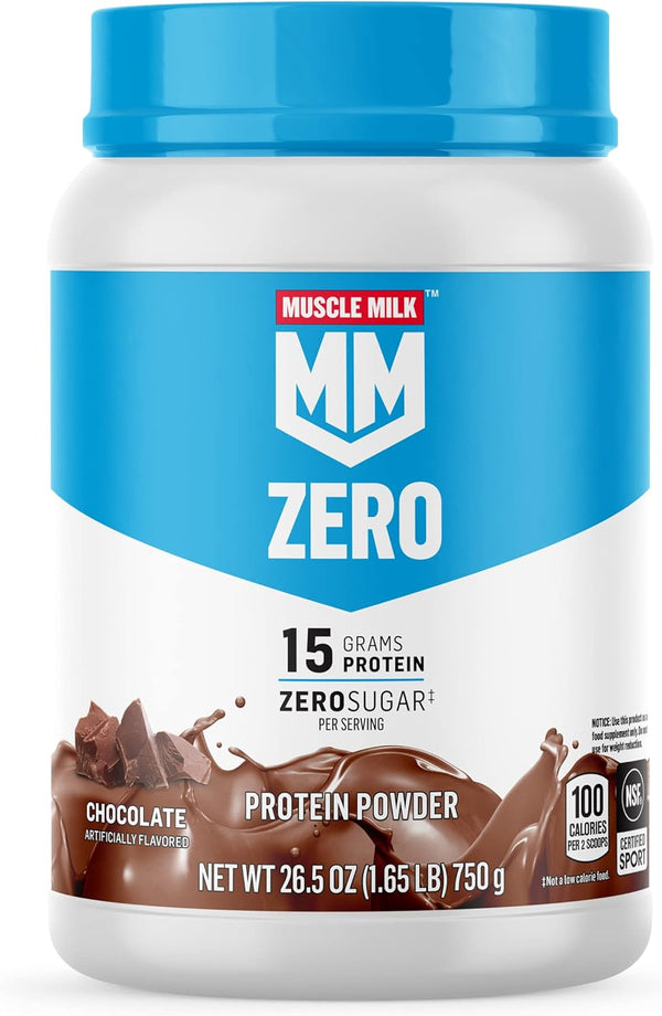 Muscle Milk ZERO, 100 Calorie Protein Powder, Chocolate, 1.65 Pound