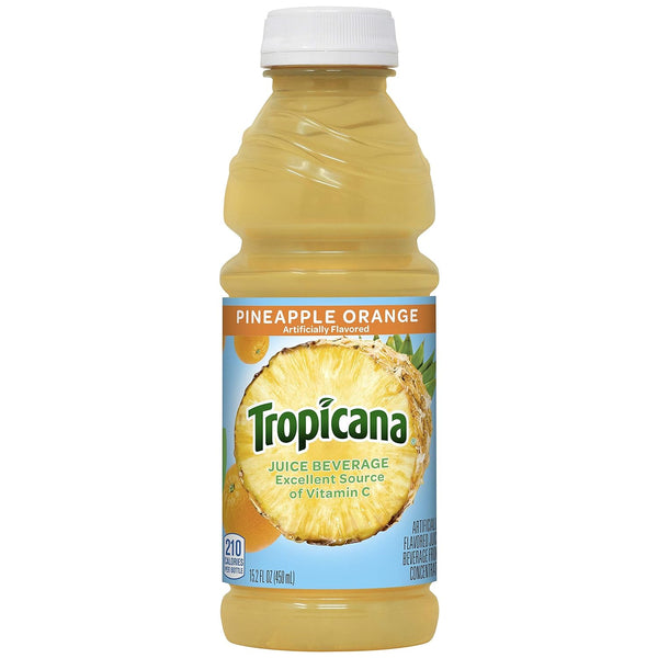 Tropicana Juice Beverage, Pineapple Juice, 15.2oz (12 Pack)