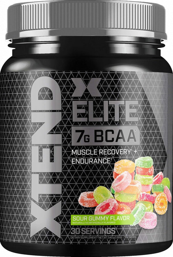 XTEND Elite BCAA Powder Sour Gummy, 7g BCAAs for Men & Women  30 Servings