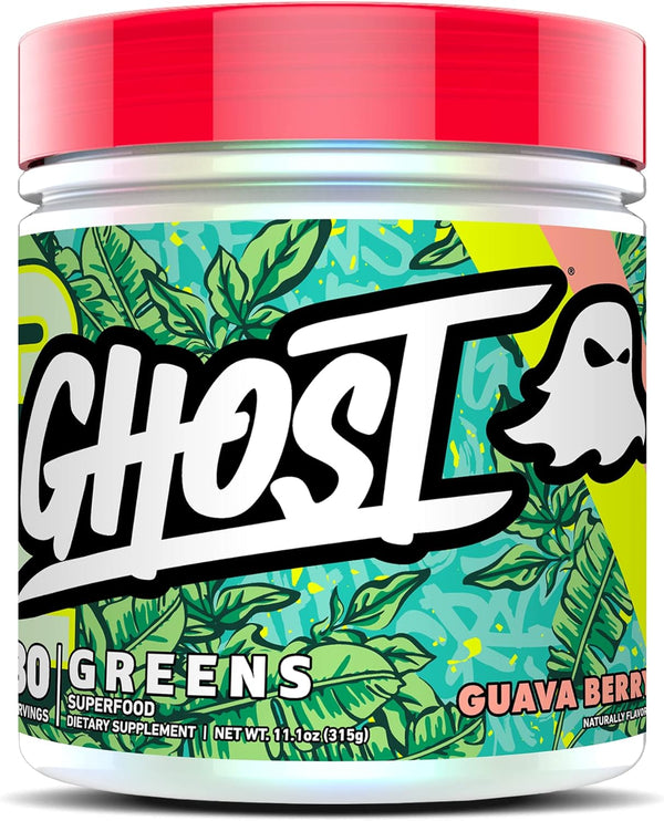 GHOST Greens Superfood Powder, Guava Berry, 30 Servings