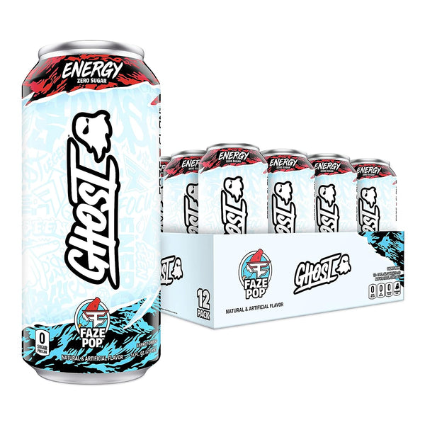 GHOST Sugar-Free Energy Drink, Faze Pop, 16 oz Can, 12 Pk