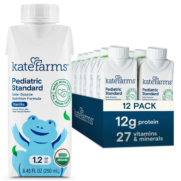 KATE FARMS Organic Vanilla Pediatric, 12g protein shake, 8.45oz, 6-12 Pack