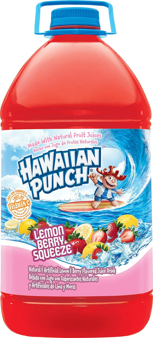 Hawaiian Punch Lemon Berry Squeeze, 1 Gallon Bottle (4 pack)