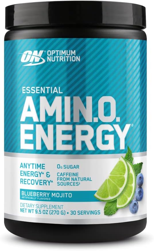 Optimum Nutrition Amino Energy Pre Workout with Green Tea, Blueberry Mojito, 30 Servings