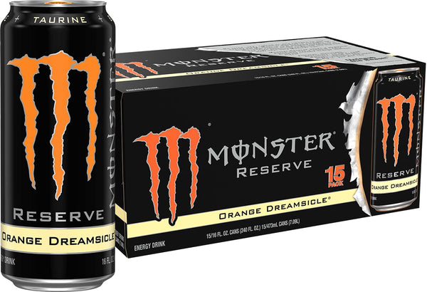 Monster Energy Reserve Orange Dreamsicle, Energy Drink, 16oz (15 Pack)