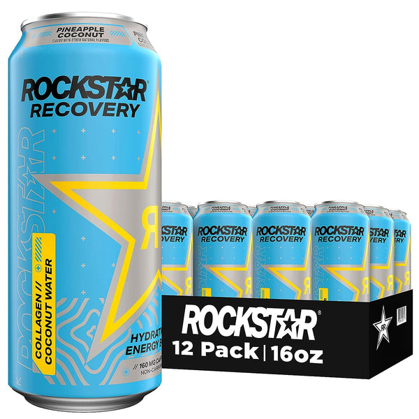 Rockstar Recovery Energy Drink - Pineapple Coconut | 12 Pack