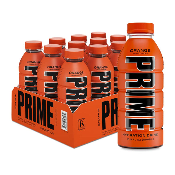 PRIME Hydration ORANGE | Sports Drinks 16.9oz, (12 Pack)